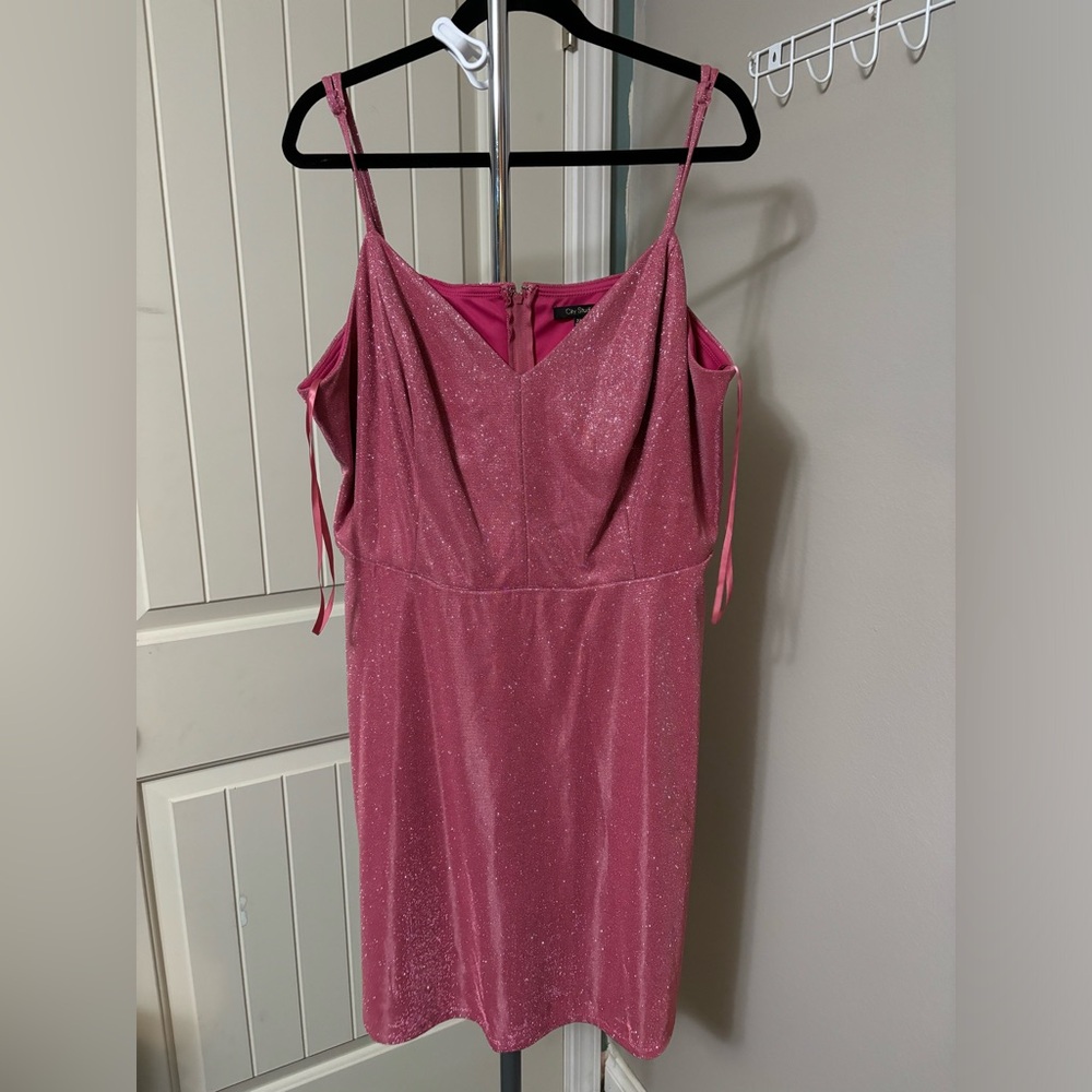 Pink sleeveless mini dress